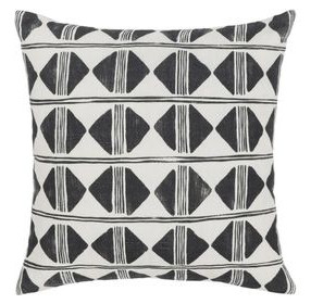 Radiant Oasis Nubia Black and White Square Accent Pillow