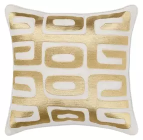 Radiant Oasis Zelo Natural and Gold Square Accent Pillow Set of 2