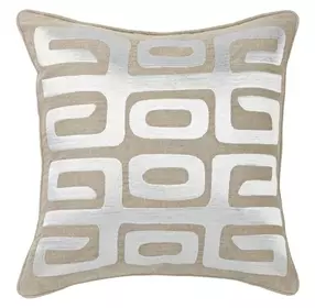 Radiant Oasis Zelo Tan and Silver Square Accent Pillow Set of 2