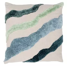 Equilibrium Inertia Blue and Cream Square Accent Pillow Set of 2