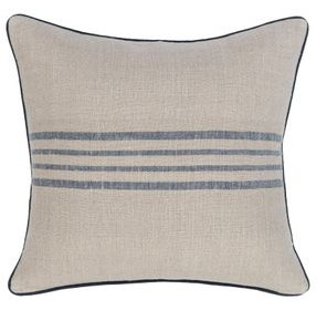 Novel Estate Newport Natural and Navy Square Accent Pillow