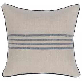 Novel Estate Newport Natural and Navy Square Accent Pillow Set of 2