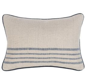 Novel Estate Newport Natural and Navy Rectangular Accent Pillow