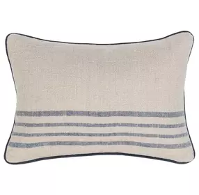 Novel Estate Newport Natural and Navy Rectangular Accent Pillow Set of 2
