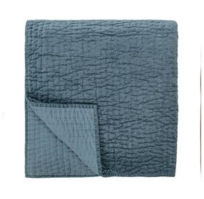 Bari Velvet Stone Blue Queen Quilt