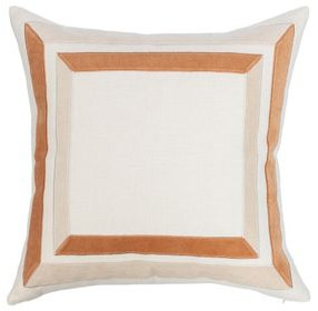 Novel Estate Maybrook Ivory and Natural Square Accent Pillow