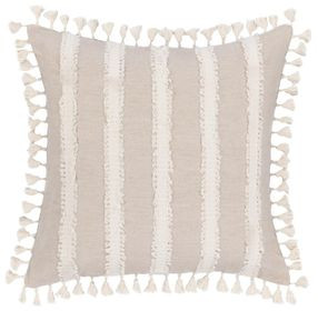 Tranquil Coasts Edisto Natural and Ivory Square Accent Pillow