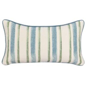 Tranquil Coasts Harbor Stripe Ivory Rectangular Accent Pillow