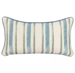 Tranquil Coasts Harbor Stripe Ivory Rectangular Accent Pillow Set of 2