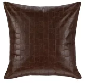 Tranquil Coasts Leather Seston Brown Square Accent Pillow Set of 2