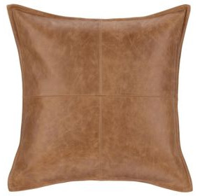 Soco Leather Dumont Chestnut 18 x 18" Accent Pillow Set of 2