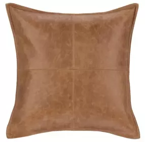 Soco Leather Dumont Chestnut 18 x 18" Accent Pillow Set of 2