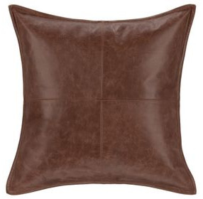 Soco Leather Kona Brown 18 x 18" Accent Pillow