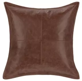 Soco Leather Kona Brown 18 x 18" Accent Pillow Set of 2