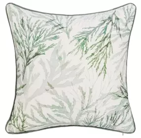 Tranquil Coasts Lessonia Green and Cream Square Accent Pillow Set of 2