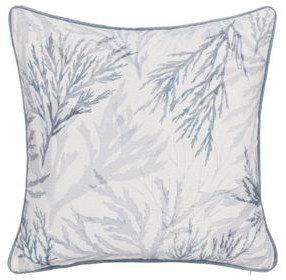 Tranquil Coasts Lessonia Blue and Cream Square Accent Pillow