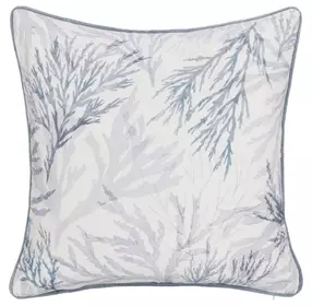 Tranquil Coasts Lessonia Blue and Cream Square Accent Pillow Set of 2