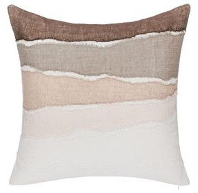 Lineage Bikram Ivory and Mocha Cream Square Accent Pillow Set of 2