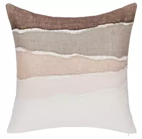 Lineage Bikram Ivory and Mocha Cream Square Accent Pillow Set of 2