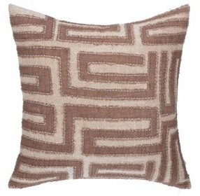 Villa Classics Mateo Sepia Brown and Natural Square Accent Pillow