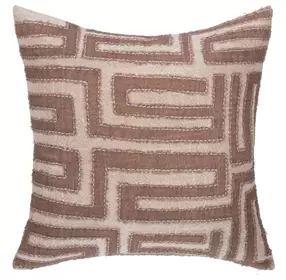 Villa Classics Mateo Sepia Brown and Natural Square Accent Pillow Set of 2