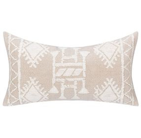 Lineage Abbey Mocha Cream and Ivory Rectangular Accent Pillow