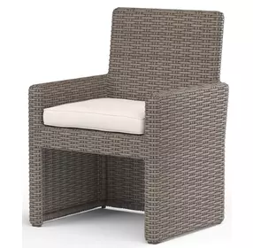 Montecito Canvas Natural Upholstered Outdoor Coronado Dining Chair with Self Welt