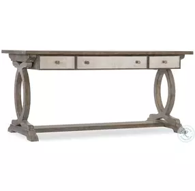 Rustic Glam Light Wood Trestle Desk