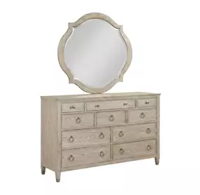 Clearview Oyster 10 Drawer Jupiter Bureau with Freeform Accent Mirror