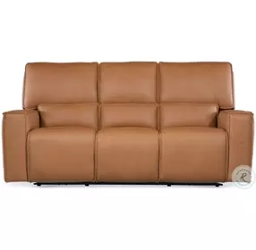 Carter Brown Leather Zero Gravity 84" Power Reclining Sofa With Power Headrest