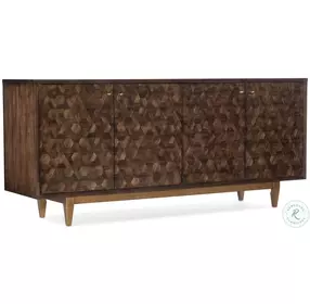 Summit Medium Wood And Gold Four Door Credenza