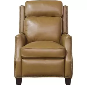 Van Buren Shoreham Ponytail Leather Push Thru The Arms Recliner with Nailhead Trim