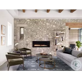 Shagreen Antique Brass Nesting Occasional Table Set