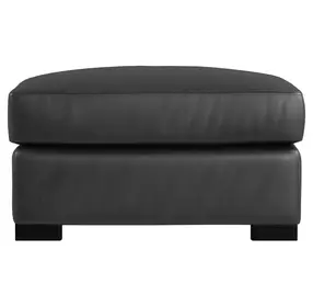 Germain Charcoal Leather Upholstered Rectangular Ottoman