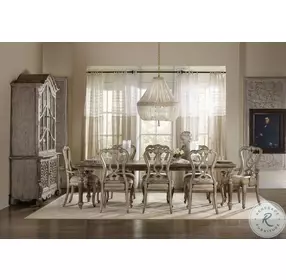 Chatelet Soft Amber Rectangular Leg Extendable Dining Room Set