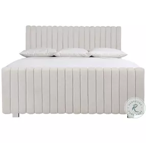 Silhouette Cream Queen Upholstered Panel Bed
