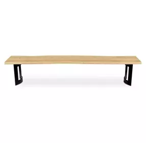 Bent Natural and Black Small Dining Bench