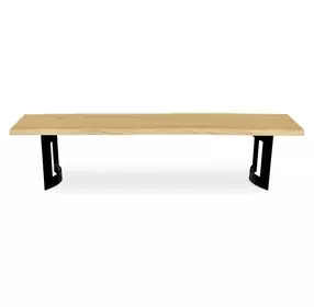 Bent Natural and Black Extra Small Dining Bench