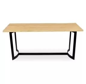 Bent Natural and Black 80" Rectangular Counter Height Table