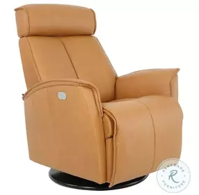 Venice Cigar Leather Swivel Glider Large Power Recliner