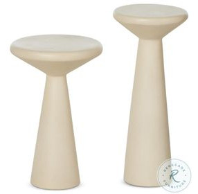 Ravine Parchment White Concrete Accent Tables Set Of 2
