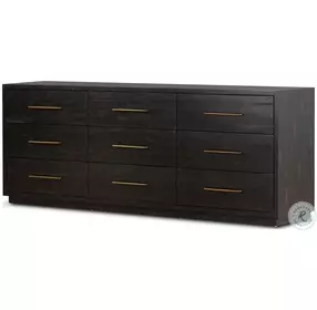 Suki Burnished Black 9 Drawer Dresser