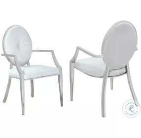 Victoria White Round Back Arm Chair Set of 2