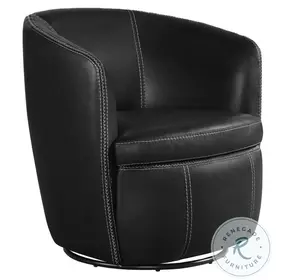 Zenith Black Swivel Accent Chair