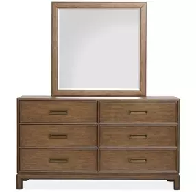 Ridgefield Russet 6 Drawer Dresser with Square Mirror