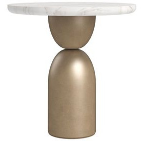 Verge Bronze Metallic and White Marble Top Spot Table