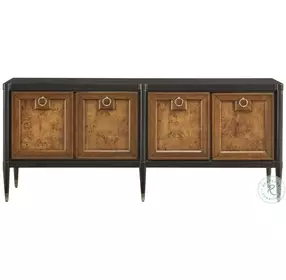 P301794 Black and Mapa Burl 4 Door Console Table