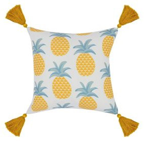 Indoor and Outdoor Sonoma Yellow Square Accent Pillow