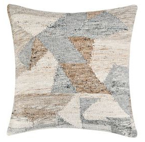 Performance Savanna Gray and Beige Square Accent Pillow Set of 2
