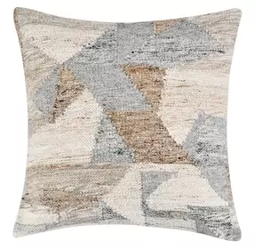 Performance Savanna Gray and Beige Square Accent Pillow Set of 2